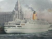 1950's Watercolour RMS Empress of England & Britain Liner Ships Liverpool Mersey (4 of 12) 1950's Watercolour RMS Empress of England & Britain Liner Ships Liverpool Mersey (4 of 12)