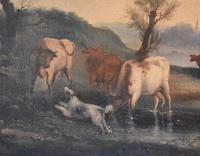 Fine Georgian Landscape Oil Painting with Cattle & Dog (6 of 8) Fine Georgian Landscape Oil Painting with Cattle & Dog (6 of 8)