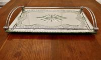 Art Deco Silver Plated Cut Glass Mirror Tray (3 of 11) Art Deco Silver Plated Cut Glass Mirror Tray (3 of 11)