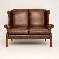 Georgian Style Leather Wing Back Sofa c.1960 (2 of 12) Georgian Style Leather Wing Back Sofa c.1960 (2 of 12)