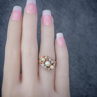 Antique Edwardian Pearl Diamond Cluster Ring 18ct Gold c.1910 (3 of 6) Antique Edwardian Pearl Diamond Cluster Ring 18ct Gold c.1910 (3 of 6)