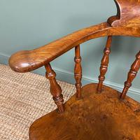 Elm Early Victorian Antique Smokers Bow Arm Chair (5 of 7) Elm Early Victorian Antique Smokers Bow Arm Chair (5 of 7)