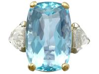 25.23ct Aquamarine & 3.40ct Diamond, Platinum Dress Ring - Vintage c.1950 (4 of 9) 25.23ct Aquamarine & 3.40ct Diamond, Platinum Dress Ring - Vintage c.1950 (4 of 9)