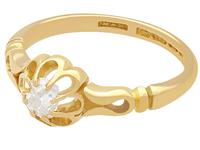 0.33ct Diamond & 18ct Yellow Gold Solitaire Ring - Antique 1912 (4 of 9) 0.33ct Diamond & 18ct Yellow Gold Solitaire Ring - Antique 1912 (4 of 9)