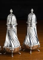 Set of 4 Late 19th Century Silver Sugar Dredgers (2 of 6) Set of 4 Late 19th Century Silver Sugar Dredgers (2 of 6)