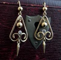 Antique Victorian Diamond Drop Earrings, 15ct Gold (10 of 10) Antique Victorian Diamond Drop Earrings, 15ct Gold (10 of 10)