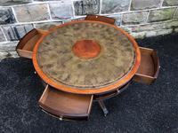 Quality Mahogany & Leather Drum Coffee Table (3 of 8) Quality Mahogany & Leather Drum Coffee Table (3 of 8)