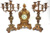 Impressive Candelabra Clock Set French Rococo Ormolu Bronze Mantel Clock. (3 of 10) Impressive Candelabra Clock Set French Rococo Ormolu Bronze Mantel Clock. (3 of 10)