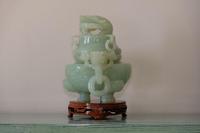 Carved Jade Twin Dragon Handled Tripod Incense Censer (9 of 18) Carved Jade Twin Dragon Handled Tripod Incense Censer (9 of 18)