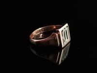 Antique 9ct Rose Gold Signet Ring, Initial M, Silver (3 of 10) Antique 9ct Rose Gold Signet Ring, Initial M, Silver (3 of 10)