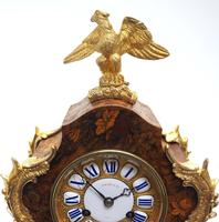 Wow! Phenomenal French Boulle Mantel Clock Multi Wood floral inlay 8 Day Mantle Clock (5 of 6) Wow! Phenomenal French Boulle Mantel Clock Multi Wood floral inlay 8 Day Mantle Clock (5 of 6)
