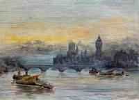 Superb Original 1921 View of Westminster, London Seascape Oil Painting (8 of 12) Superb Original 1921 View of Westminster, London Seascape Oil Painting (8 of 12)