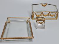 19thc Antique French Gilt Bronze Ormolu & Cut Crystal Desk Set - Letter Rack Holder, Pen / Note Tray & Pot (5 of 17) 19thc Antique French Gilt Bronze Ormolu & Cut Crystal Desk Set - Letter Rack Holder, Pen / Note Tray & Pot (5 of 17)