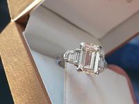Vintage Deco Design 2.81 Carat Emerald Cut Diamond & Platinum Ring (9 of 10) Vintage Deco Design 2.81 Carat Emerald Cut Diamond & Platinum Ring (9 of 10)