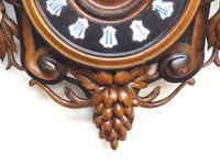 Rare Antique French Carved Dial Wall Clock 8 Day Movement Dial Black Forest Design (5 of 10) Rare Antique French Carved Dial Wall Clock 8 Day Movement Dial Black Forest Design (5 of 10)