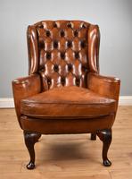 Victorian Hand Dyed Brown Leather Wing Back Armchair (2 of 13) Victorian Hand Dyed Brown Leather Wing Back Armchair (2 of 13)