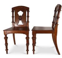 Pair of English Hall Chairs (3 of 6) Pair of English Hall Chairs (3 of 6)