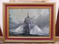 Oil on Board The Battle Ship Listed Artist Dion Pears (8 of 12) Oil on Board The Battle Ship Listed Artist Dion Pears (8 of 12)