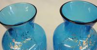 Pair of Antique Pale Blue Glass Decorated Vases (7 of 8) Pair of Antique Pale Blue Glass Decorated Vases (7 of 8)