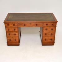 Antique Victorian Mahogany Leather Top Pedestal Desk (2 of 11) Antique Victorian Mahogany Leather Top Pedestal Desk (2 of 11)