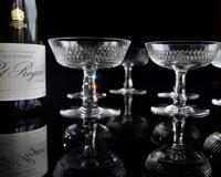 6 French Crystal Champagne Coupes c.1920 (2 of 5) 6 French Crystal Champagne Coupes c.1920 (2 of 5)