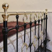 Black Victorian Brass & Iron Bedstead with Brass Circles (10 of 11) Black Victorian Brass & Iron Bedstead with Brass Circles (10 of 11)