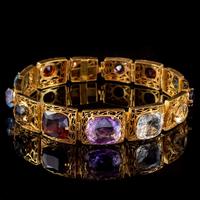 Art Deco Gemstone Bracelet Silver 18ct Gold Gilt c.1920 (5 of 8) Art Deco Gemstone Bracelet Silver 18ct Gold Gilt c.1920 (5 of 8)