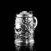 Antique Solid Sterling Silver Large Tankard with Royal Marines Officer Interest - Goldsmiths & Silversmiths Co 1900 (2 of 28) Antique Solid Sterling Silver Large Tankard with Royal Marines Officer Interest - Goldsmiths & Silversmiths Co 1900 (2 of 28)