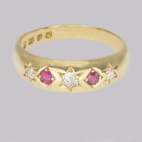Victorian Diamond & Ruby Gypsy Ring Antique 18ct Gold Hallmarked London 1888 (4 of 10) Victorian Diamond & Ruby Gypsy Ring Antique 18ct Gold Hallmarked London 1888 (4 of 10)