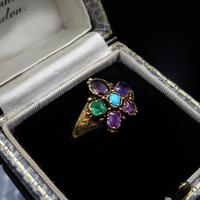 Antique Georgian Multi Gemstone Pansy Cluster 18ct Gold Ring (5 of 9) Antique Georgian Multi Gemstone Pansy Cluster 18ct Gold Ring (5 of 9)