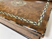 Antique Amboyna Mother of Pearl Inlaid Writing Slope Lap Box (18 of 19) Antique Amboyna Mother of Pearl Inlaid Writing Slope Lap Box (18 of 19)