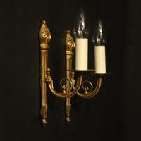 French Pair of Single Gilded Flame Antique Wall Lights (10 of 10) French Pair of Single Gilded Flame Antique Wall Lights (10 of 10)