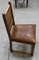 1900's French Oak Refectory Table with Set 6 Oak Chairs +Leather Embossed Seats. (7 of 9) 1900's French Oak Refectory Table with Set 6 Oak Chairs +Leather Embossed Seats. (7 of 9)