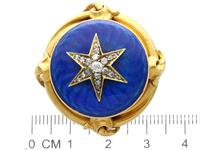 0.35ct Diamond & Enamel, 18ct Yellow Gold Brooch - Antique c.1880 (7 of 9) 0.35ct Diamond & Enamel, 18ct Yellow Gold Brooch - Antique c.1880 (7 of 9)