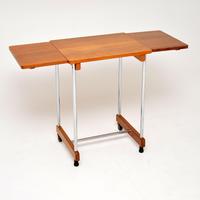 1950’s Vintage Oak & Chrome Drop Leaf Side Table (9 of 9) 1950’s Vintage Oak & Chrome Drop Leaf Side Table (9 of 9)