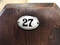 Antique Pitch Pine Church Pew with Enamel Number 27 (11 of 13) Antique Pitch Pine Church Pew with Enamel Number 27 (11 of 13)