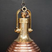 Original Large Copper Fluted Ships Cargo Light (2 of 8) Original Large Copper Fluted Ships Cargo Light (2 of 8)