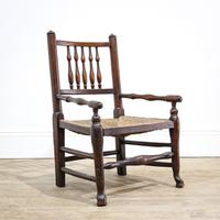 18th Century Country Low Rush Seat Armchair