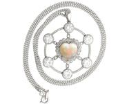 2.47ct Opal & 5.34ct Diamond, Platinum Pendant c.1940 (2 of 12) 2.47ct Opal & 5.34ct Diamond, Platinum Pendant c.1940 (2 of 12)