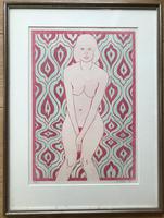 Original screen print 'Seated nude' by Warwick Hutton 1939-1994. Signed and dated 69. 5/20. Framed. (2 of 2) Original screen print 'Seated nude' by Warwick Hutton 1939-1994. Signed and dated 69. 5/20. Framed. (2 of 2)