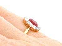 1.03ct Thai Ruby & 0.28ct Diamond, 18ct Yellow Gold Cluster Ring c.1930 (11 of 12) 1.03ct Thai Ruby & 0.28ct Diamond, 18ct Yellow Gold Cluster Ring c.1930 (11 of 12)