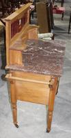 Satin Walnut Marble Top Washstand - 1920s (4 of 4) Satin Walnut Marble Top Washstand - 1920s (4 of 4)