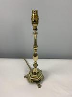 Brass Table Lamp with Claw Feet; Rewired & PAT Tested c.1900 (5 of 7) Brass Table Lamp with Claw Feet; Rewired & PAT Tested c.1900 (5 of 7)