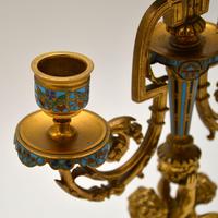 Pair of Antique French Victorian Gilt Bronze Champlevé Candelabra (9 of 12) Pair of Antique French Victorian Gilt Bronze Champlevé Candelabra (9 of 12)