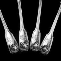 Antique Victorian Set of 4 Solid Silver Sauce Ladles / Spoons "Fiddle Thread & Shell" Pattern - Chawner & Co 1845 (15 of 15) Antique Victorian Set of 4 Solid Silver Sauce Ladles / Spoons "Fiddle Thread & Shell" Pattern - Chawner & Co 1845 (15 of 15)
