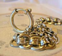 Antique Pocket Watch Chain 1920s Large Chrome Fancy Link Albert with Big Bolt Ring (8 of 12) Antique Pocket Watch Chain 1920s Large Chrome Fancy Link Albert with Big Bolt Ring (8 of 12)