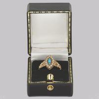 Antique Turquoise & Pearl Ring 18ct Gold Victorian Navette Shaped Ring circa 1890 (2 of 16) Antique Turquoise & Pearl Ring 18ct Gold Victorian Navette Shaped Ring circa 1890 (2 of 16)