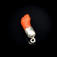 Antique Coral Silver Hand Figa Pendant Charm (6 of 8) Antique Coral Silver Hand Figa Pendant Charm (6 of 8)