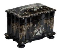 Papier Mache Tea Caddy with Mother of Pearl (6 of 6) Papier Mache Tea Caddy with Mother of Pearl (6 of 6)