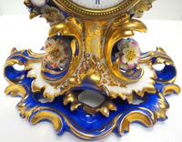 Antique 8 Day Porcelain Mantel Clock Sevres Blue Floral French Mantle Clock (5 of 6) Antique 8 Day Porcelain Mantel Clock Sevres Blue Floral French Mantle Clock (5 of 6)